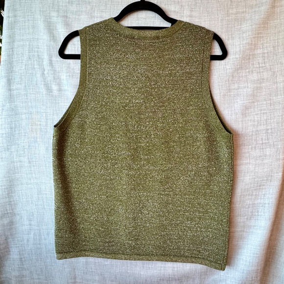 Melanie Lyne Shell XL • Metallic Green Sparkle Knit Top • NWT • Evening Glam - Picture 3 of 9